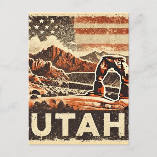Distressed Grunge Utah Briefkaart (Voorkant)