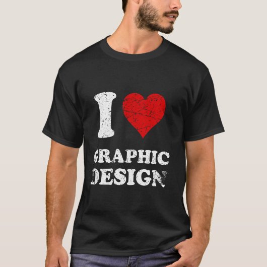 Distressed Grunge Versleten Stijl Ik hou van Graph T-shirt (Voorkant)