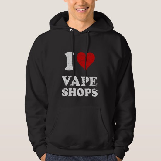Distressed Grunge Versleten Stijl Ik hou van Vape  Hoodie (Voorkant)