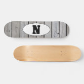 Distressed Grunge Wood Grain Monogram Persoonlijk Skateboard (Horizontaal)