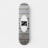 Distressed Grunge Wood Grain Monogram Persoonlijk Skateboard (Voorkant)