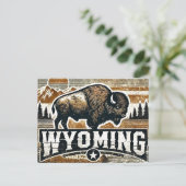Distressed Grunge Wyoming Briefkaart (Staand voorkant)