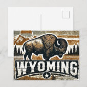 Distressed Grunge Wyoming Briefkaart (Voorkant / Achterkant)
