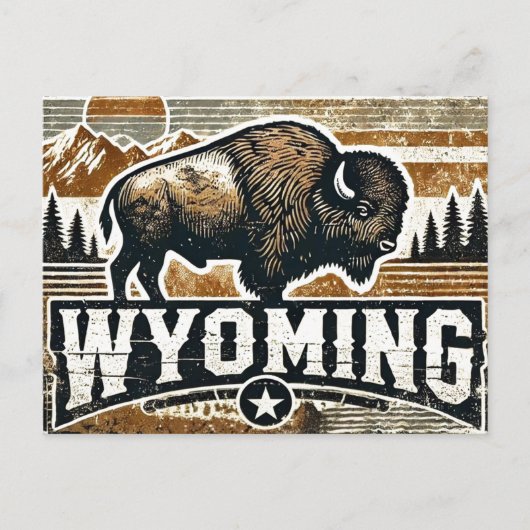 Distressed Grunge Wyoming Briefkaart (Voorkant)