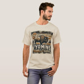 Distressed Grunge Wyoming T-shirt (Voorkant volledig)