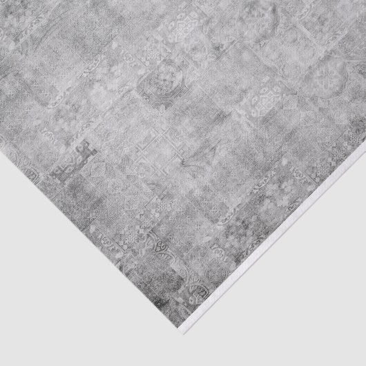 Distressed Grungy Grey Collage Pattern Tissuepapier (Detail)