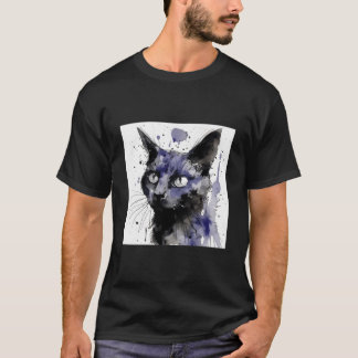 Distressed Grungy Punky Graffiti Cat V T-shirt
