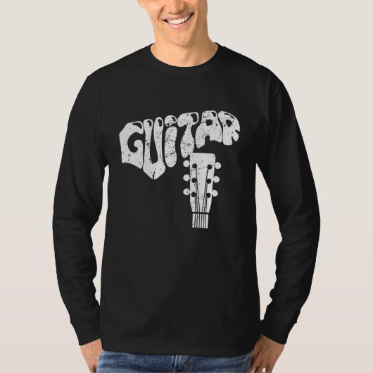 Distressed Guitar Guitarist Musicians Music T-shirt (Voorkant)