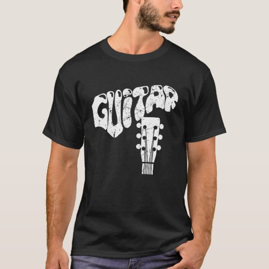 Distressed Guitar Guitarist Musicians Music T-shirt (Voorkant)
