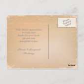 Distressed gunmetal grijs  scroll bedankt briefkaart (Achterkant)