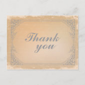 Distressed gunmetal grijs  scroll bedankt briefkaart (Voorkant)