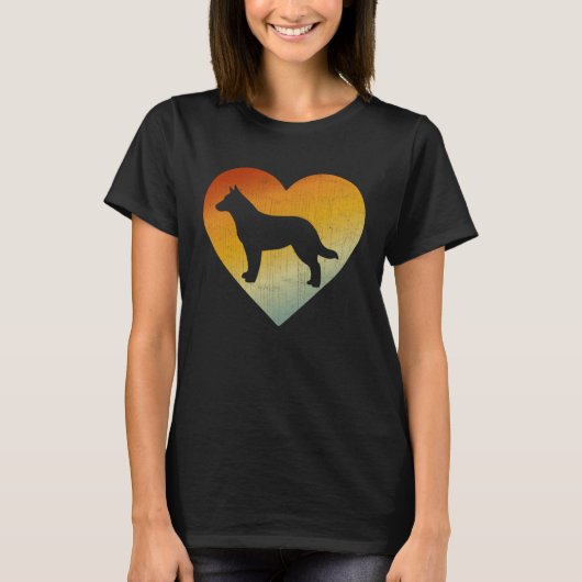 Distressed Heart Retro Men Women Australian Cattle T-shirt (Voorkant)