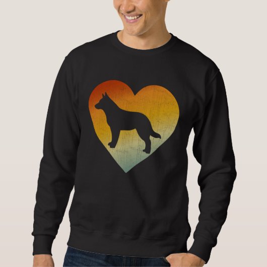 Distressed Heart Retro Men Women Australian Cattle Trui (Voorkant)