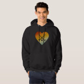 Distressed Heart Retro Style Men Women Hockey Play Hoodie (Voorkant volledig)
