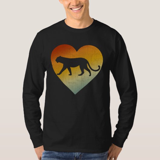 Distressed Heart Retro Style Men Women Jaguar T-shirt (Voorkant)