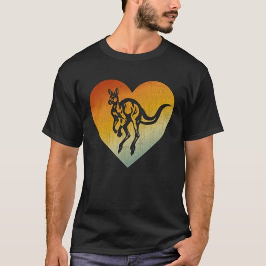 Distressed Heart Retro Style Men Women Kangaroo T-shirt (Voorkant)