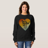 Distressed Heart Retro Style Men Women Kangaroo Trui (Voorkant volledig)
