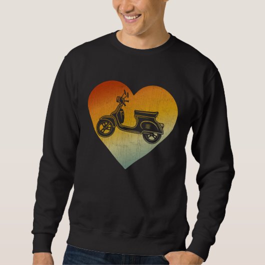Distressed Heart Retro Style Men Women Scooters Trui (Voorkant)