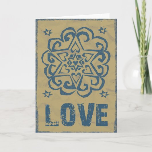 Distressed Hearts Stars houden van Mandala Kaart (Voorkant)