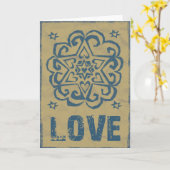 Distressed Hearts Stars houden van Mandala Kaart (Gele Bloem)