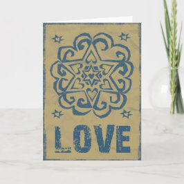 Distressed Hearts Stars houden van Mandala Kaart