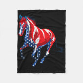 Distressed Horse Verenigde Staten Amerikaanse vlag Fleece Deken (Voorkant)