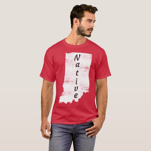 Distressed Indiana Native Design oversized T-shirt (Voorkant volledig)