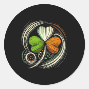 Distressed Ireland Flag Shamrock Ierse vlaggen Vin Ronde Sticker