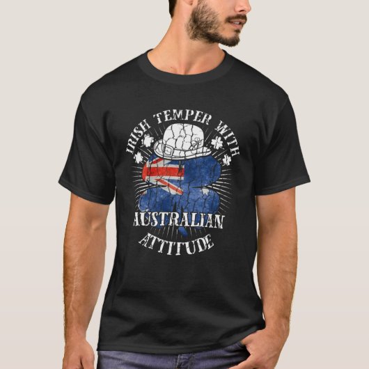 Distressed Irish Australian Attitude Patriotic Sha T-shirt (Voorkant)
