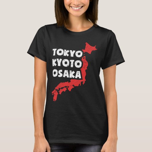 Distressed Japanese City of Osaka T-shirt (Voorkant)