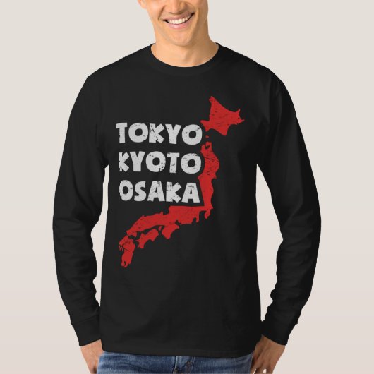 Distressed Japanese City of Osaka T-shirt (Voorkant)
