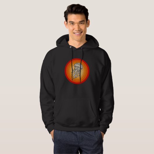 Distressed Jellyfish  Retro Style Hoodie (Voorkant volledig)