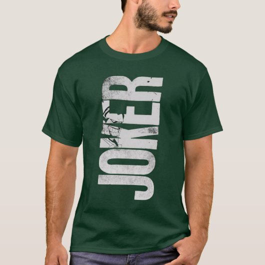 Distressed JOKER Graphic Dark Green T-Shirt (Voorkant)