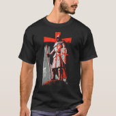 Distressed Knights Templar Crusader Cross Soldier T-shirt (Voorkant)