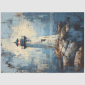 Distressed Lighthouse Schilderij Decoupage Tissuepapier (Voorkant)