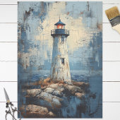 Distressed Lighthouse Schilderij Decoupage Tissuepapier