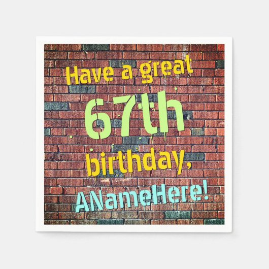 Distressed Look 67e Verjaardag Papieren servetten (Voorkant)
