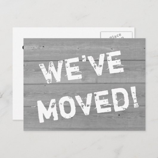 Distressed look houten paneel bewegende briefkaart (Voorkant / Achterkant)