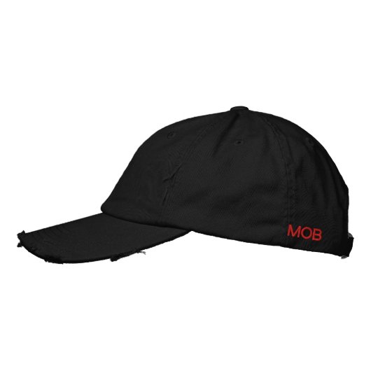 Distressed Loyal Mob Cap Classic Black Red Pet (Links)