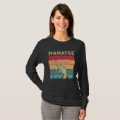 Distressed Manatee Lover Boys Girls Retro Style Ma T-shirt (Voorkant volledig)