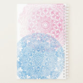 Distressed Mandala Half Size Planner blauw/roze (Achterkant)