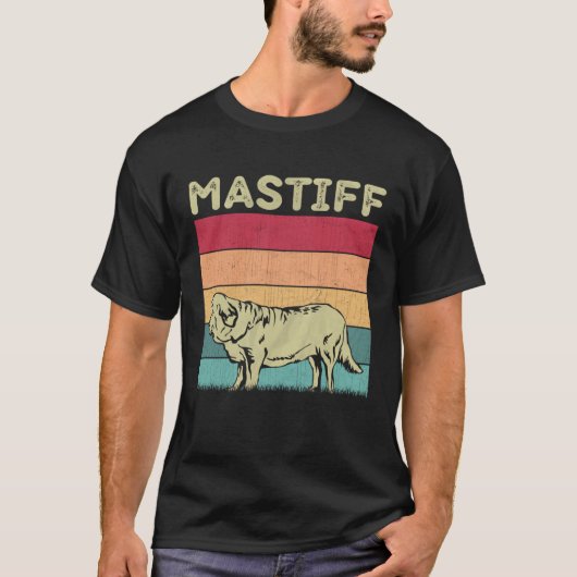 Distressed Mastiff Dog  Boys Girls Retro Mastiff D T-shirt (Voorkant)
