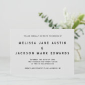 Distressed Minimalism Stone Grey Wedding Kaart (Staand voorkant)