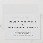 Distressed Minimalism Stone Grey Wedding Kaart (Voorkant / Achterkant)