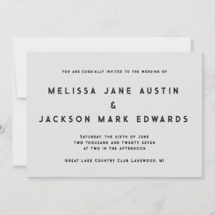 Distressed Minimalism Stone Grey Wedding Kaart