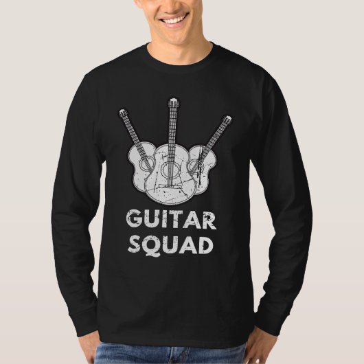 Distressed Musician Music Acoustic Guitar Squad Gu T-shirt (Voorkant)