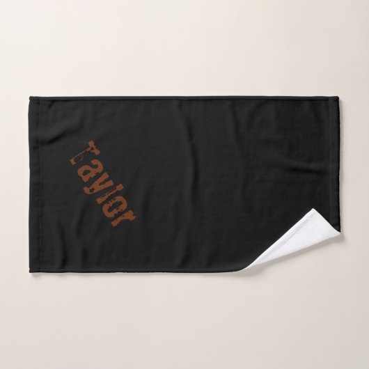 Distressed Name Bath Towels (Black & Rust) Bad Handdoek (Handdoek)