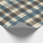 Distressed Navy and Taupe Plaid for Father’s Day Cadeaupapier (Hoek)