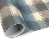 Distressed Navy and Taupe Plaid for Father’s Day Cadeaupapier (Rol Hoek)