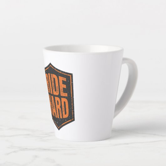 Distressed Orange "Ride Hard" Patch Latte Mok (Rechterhoek)